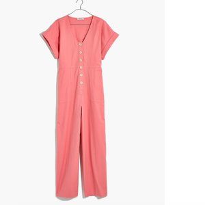 Madewell NWT Pink Button Front Day Jumpsuit